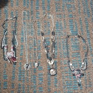Lot Of 5 Punk Rock Goth Gothic Deathrock Emo Necklaces